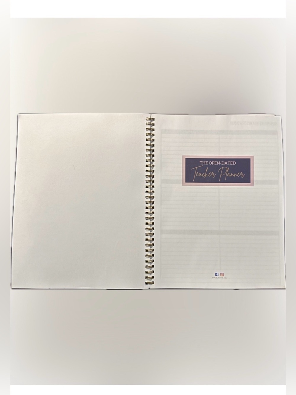 NWT - Floral Open-Dated Teacher Planner - 8.5” x 11” - Navy & Pink - Picture 6 of 11